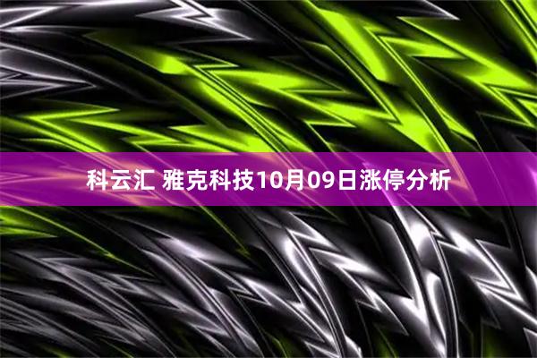 科云汇 雅克科技10月09日涨停分析
